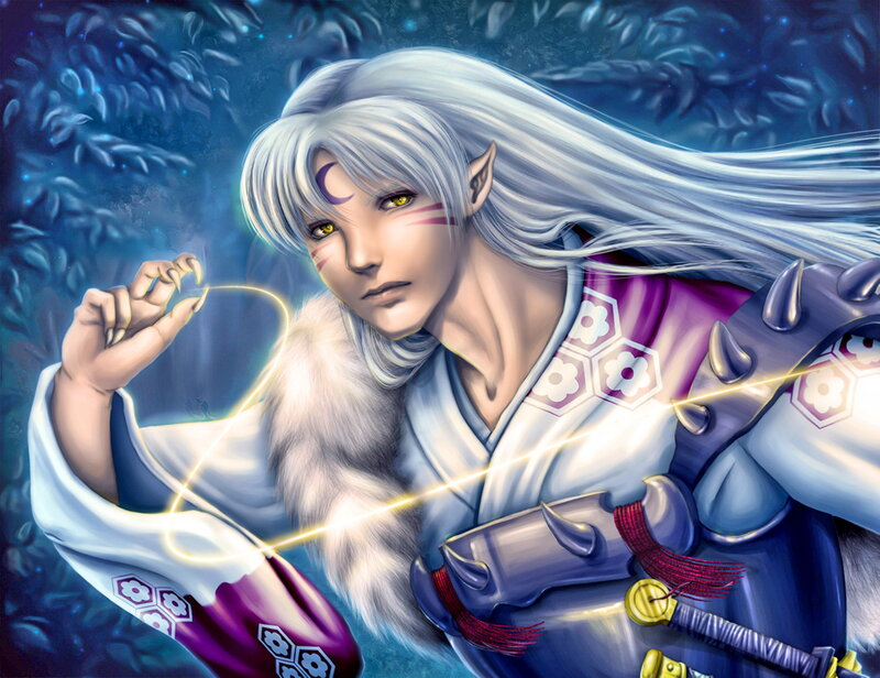 Silver-haired Elf Warrior — Blue