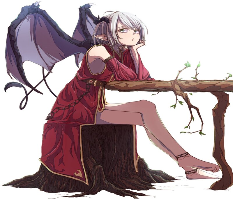 Silver-haired Elf with Wings