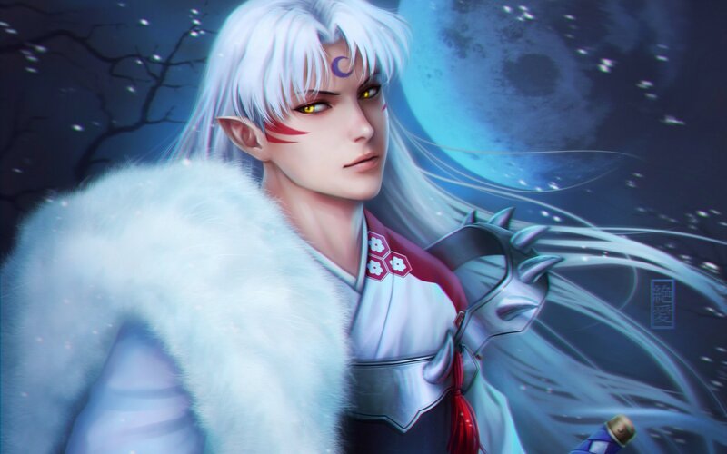 Silver-haired Elf with Yellow Eyes