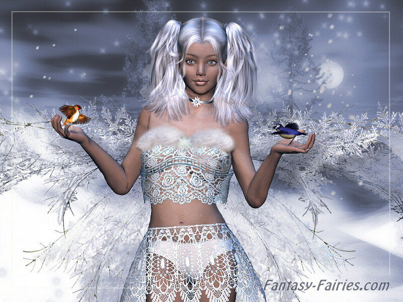 Silver-haired Fairy in Snow