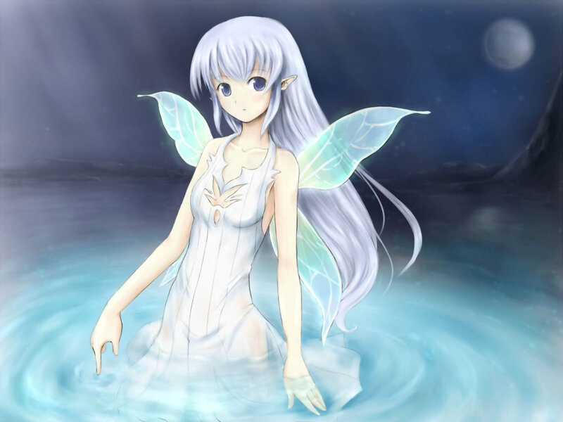 Silver-haired Fairy in Water