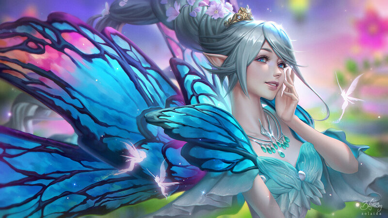 Silver-haired Fairy with Wings