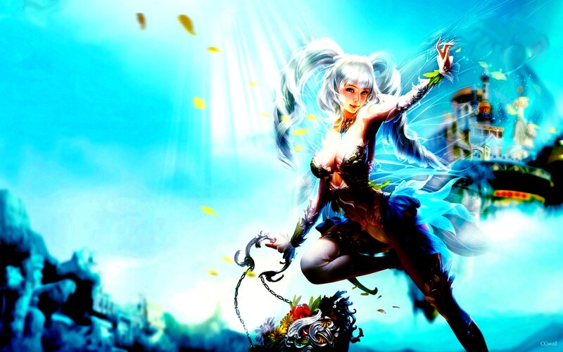 Silver-haired Female Character