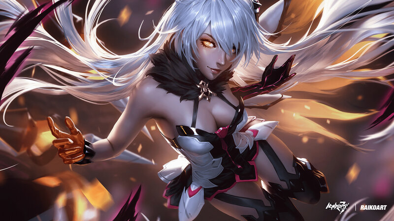 Silver-haired Female Character — White, Dramatic