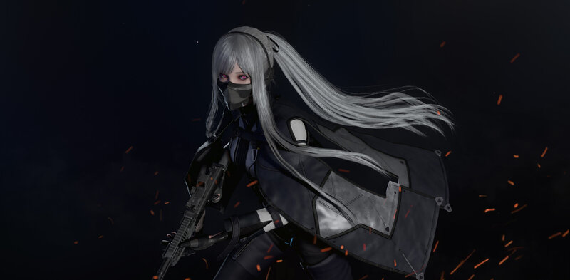 Silver-haired Female Soldier
