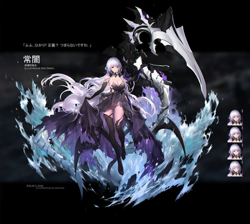 Silver-haired Female Warrior — Black, Dramatic, Night