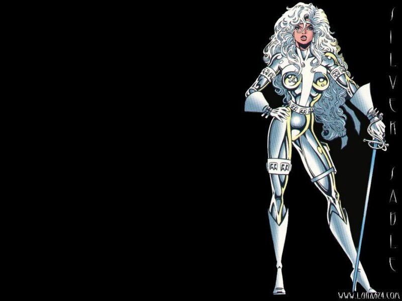 Silver-haired Female Warrior — Black