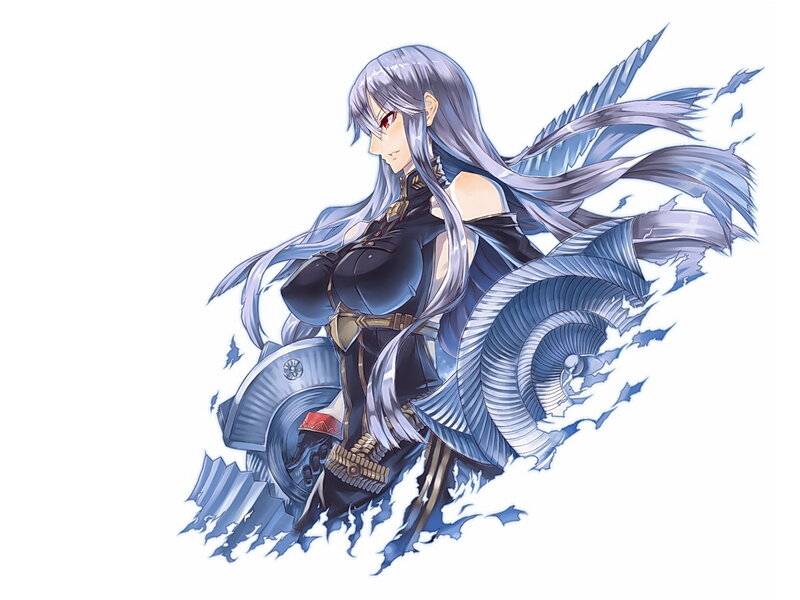 Silver-haired Female Warrior — Blue