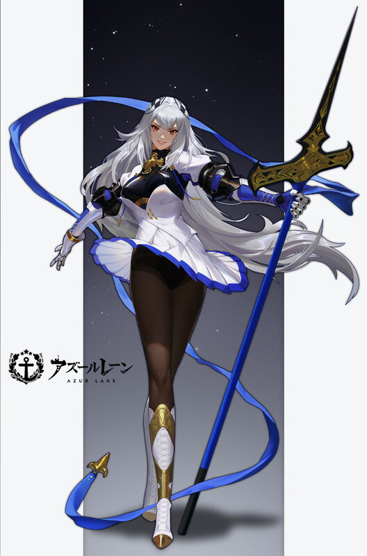 Silver-haired Female Warrior — White, Dramatic, Night