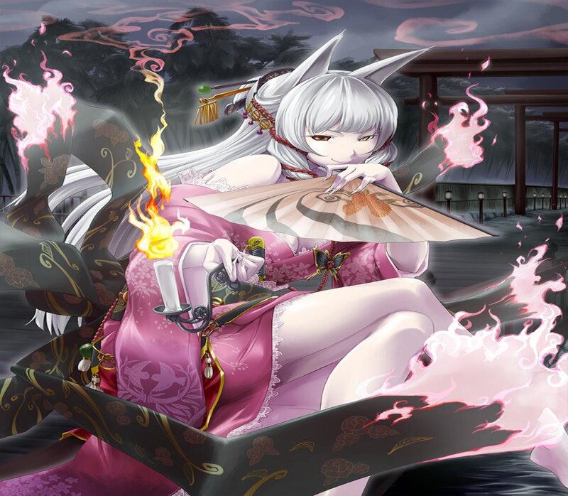 Silver-haired Fox Girl — Pink
