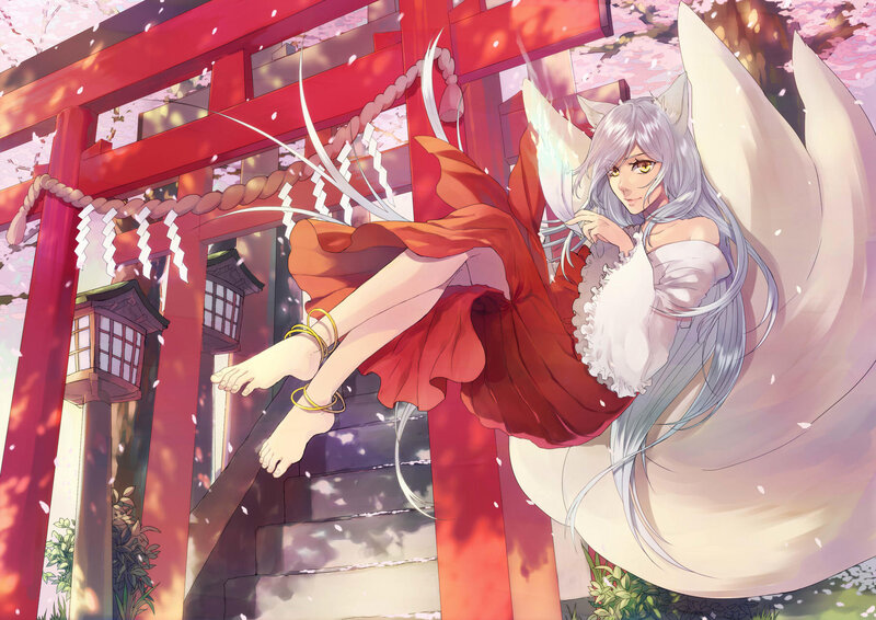 Silver-haired Fox Girl — Red