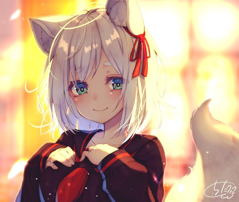 Silver-haired Fox Girl — Yellow