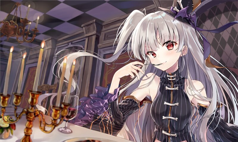 Silver-haired Girl at Dinner