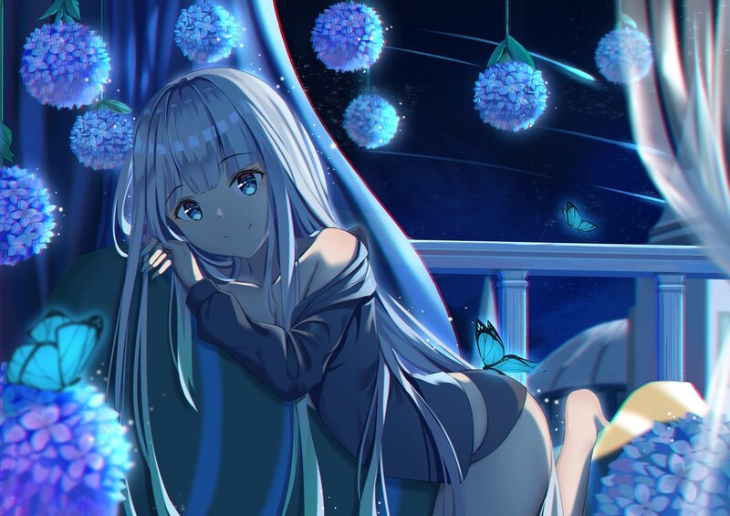 Silver-haired Girl — Blue