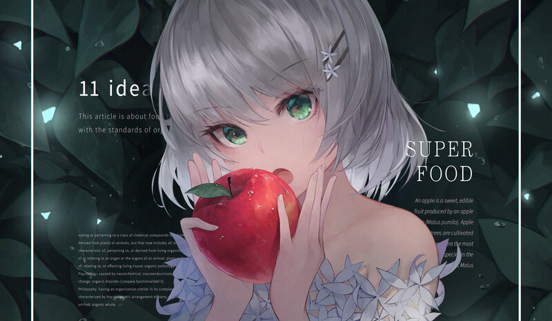 Silver-haired Girl Eating Apple — Gray