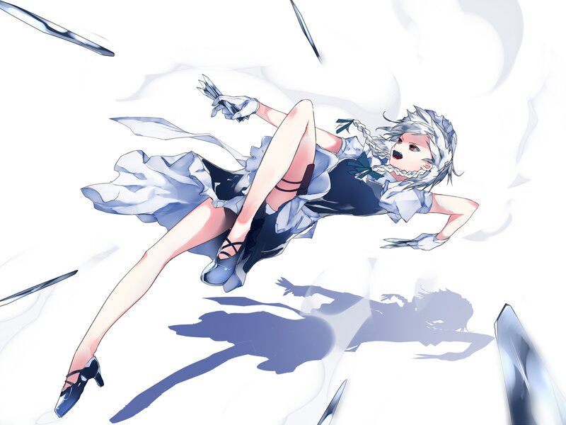 Silver-haired Girl Falling
