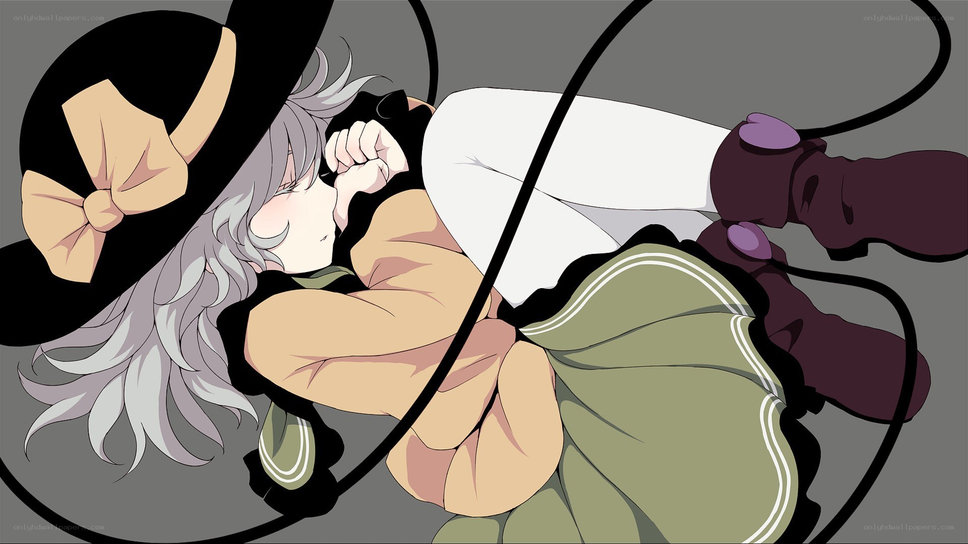 silver-haired girl in a hat