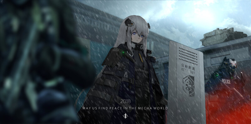 Silver-haired Girl in Armor — Gray, Dramatic