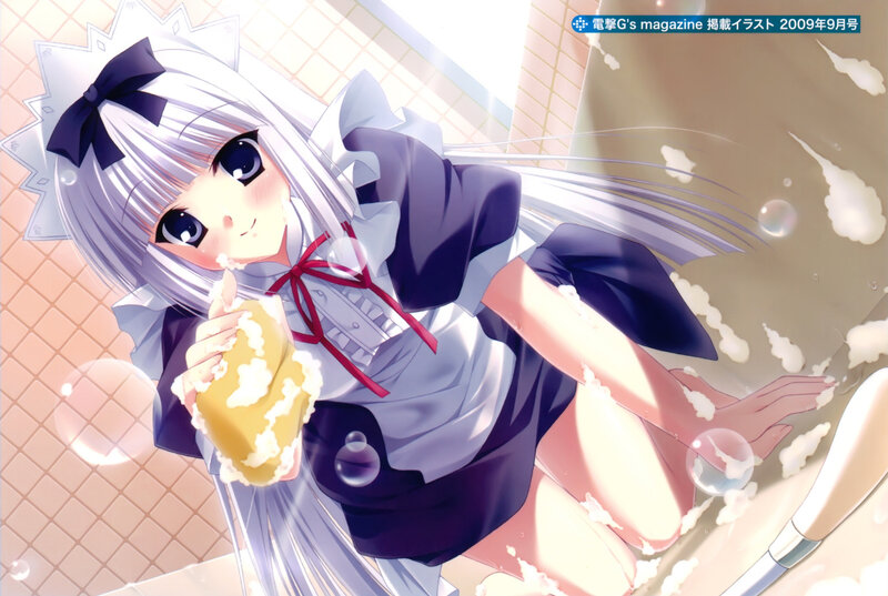 Silver-haired Girl in Bathtub