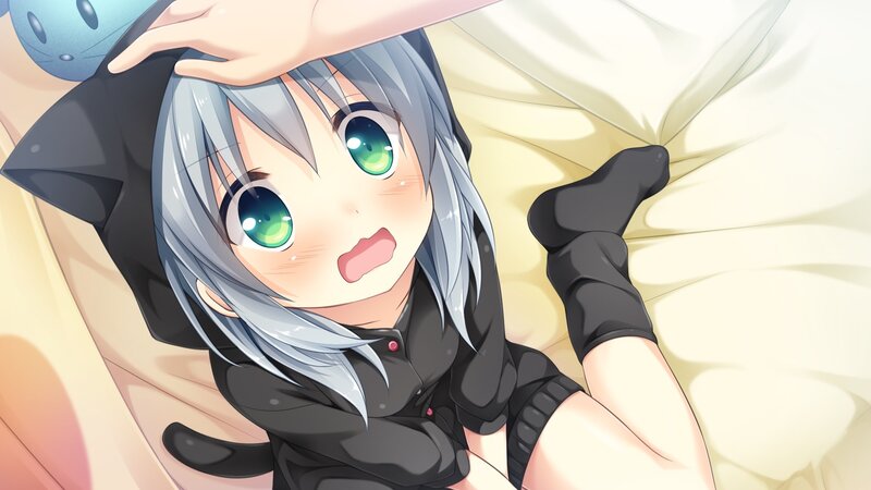 Silver-haired Girl in Cat Costume