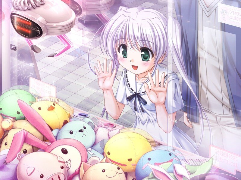 Silver-haired Girl in Claw Machine