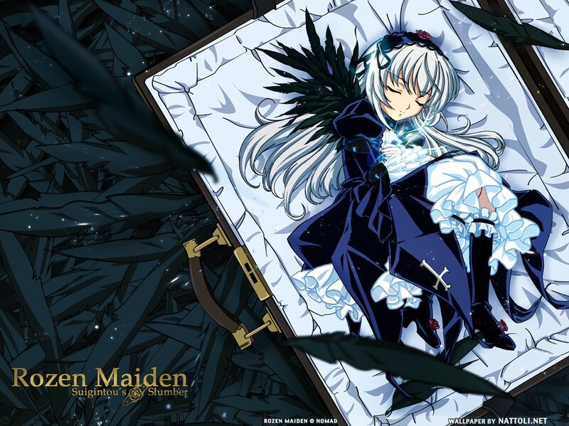 Silver-haired Girl in Coffin