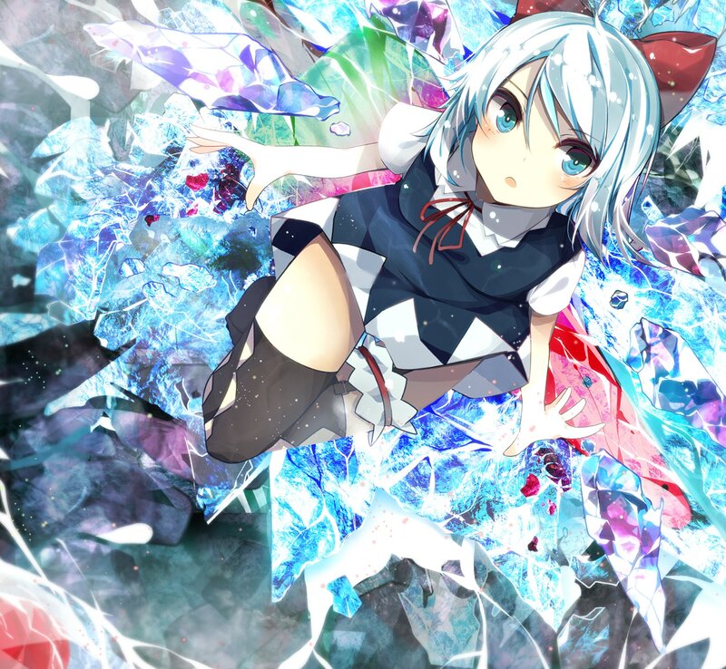 Silver-haired Girl in Crystals — Blue, Dramatic