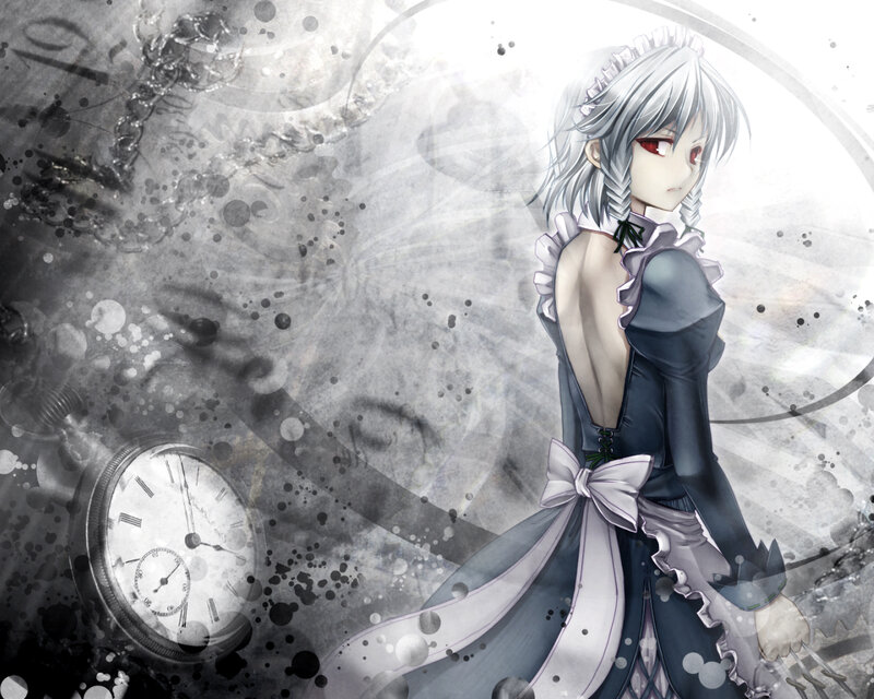 Silver-haired Girl in Dress — Gray