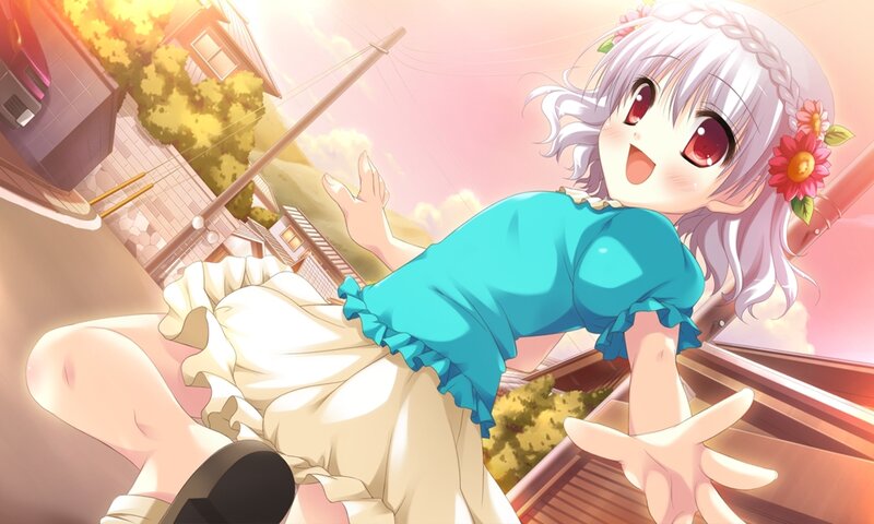 Silver-haired Girl in Dress — Pink