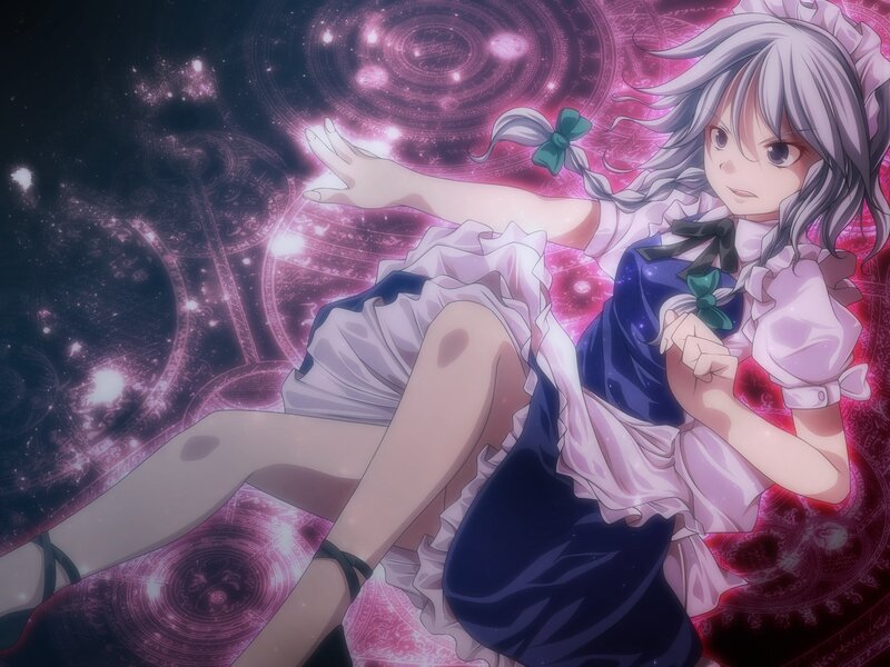 Silver-haired Girl in Dress — Purple