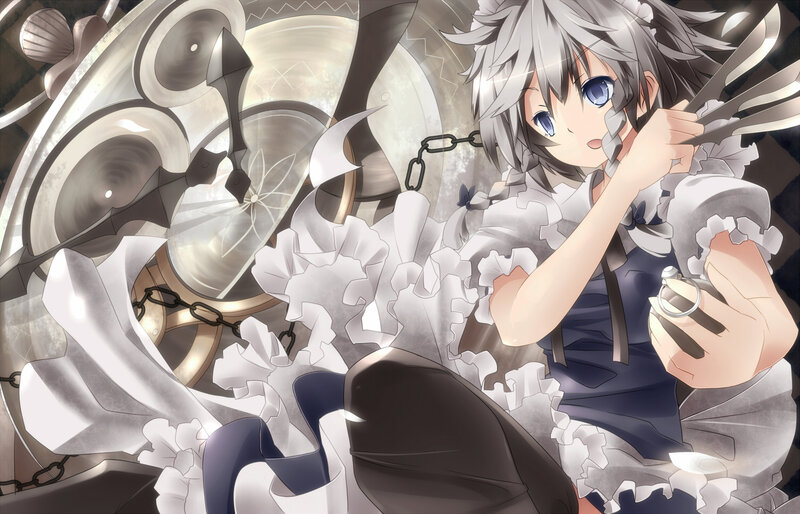 Silver-haired Girl in Dress — White