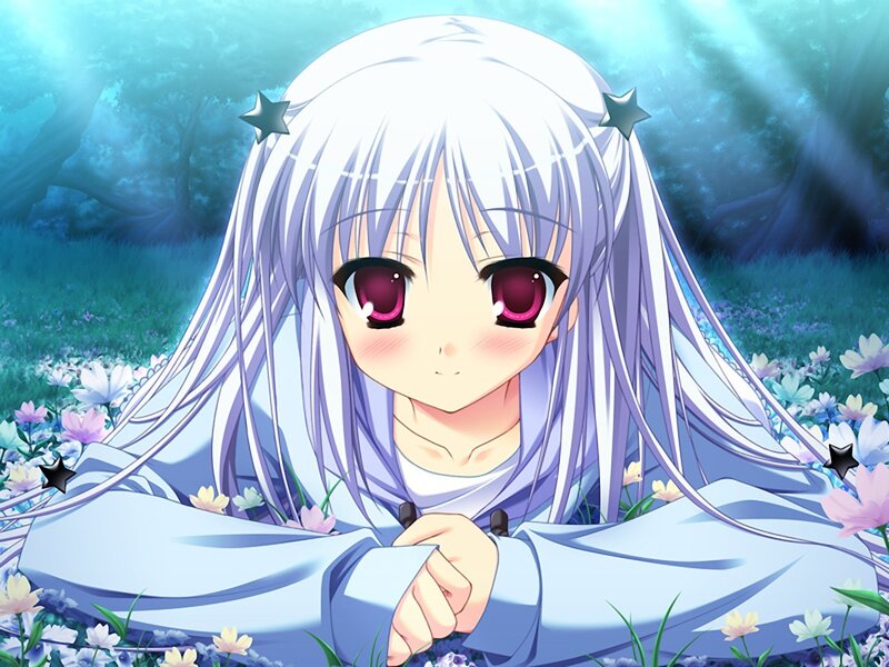 Silver-haired Girl in Field