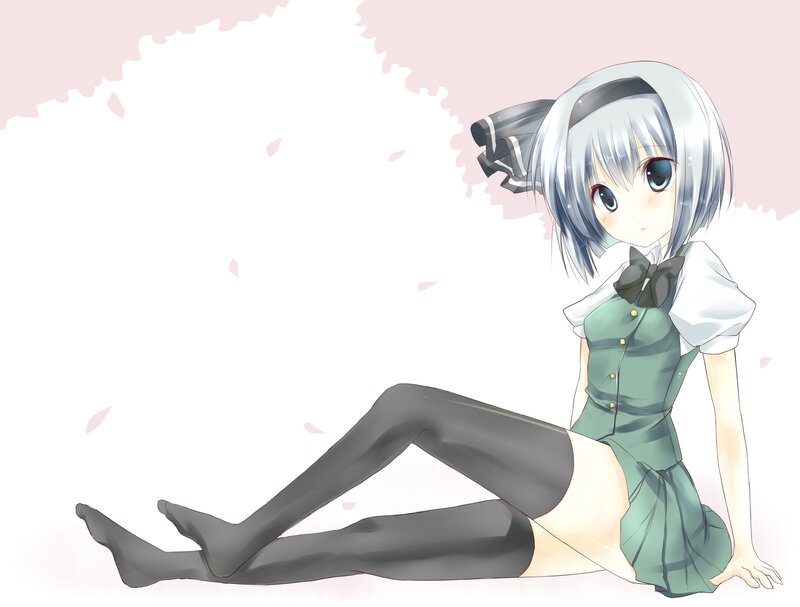 silver-haired girl in green dress