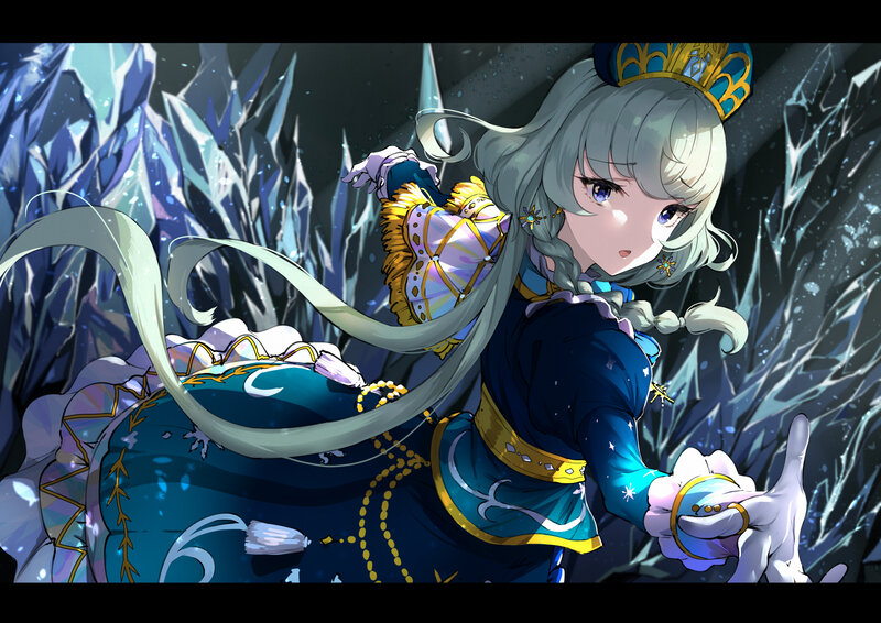 Silver-haired Girl in Ice Cave