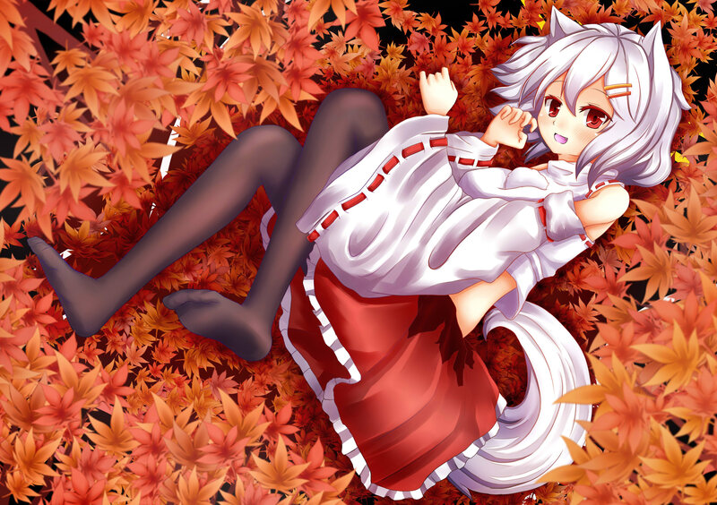 Silver-haired Girl in Leaves
