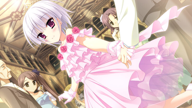 Silver-haired Girl in Pink Dress