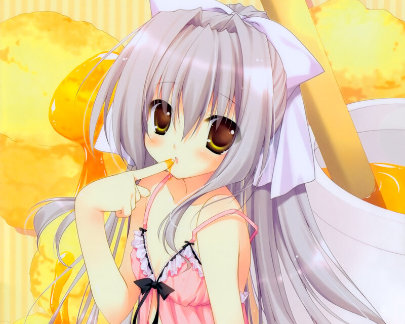 Silver-haired Girl in Pink Dress — Yellow