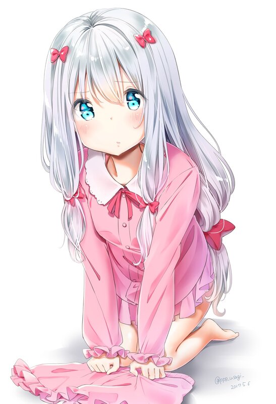 Silver-haired Girl in Pink