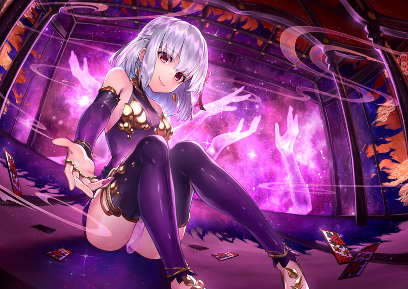 Silver-haired Girl in Purple — Dramatic