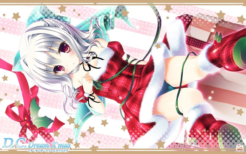 Silver-haired Girl in Red Dress — Festive