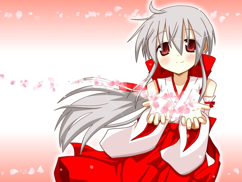 Silver-haired Girl in Red — Serene