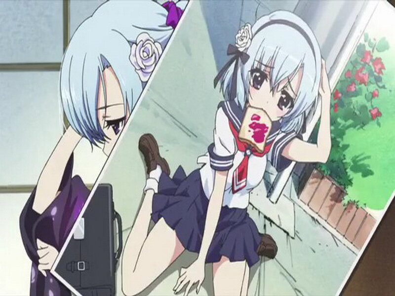 Silver-haired Girl in School Uniform — White