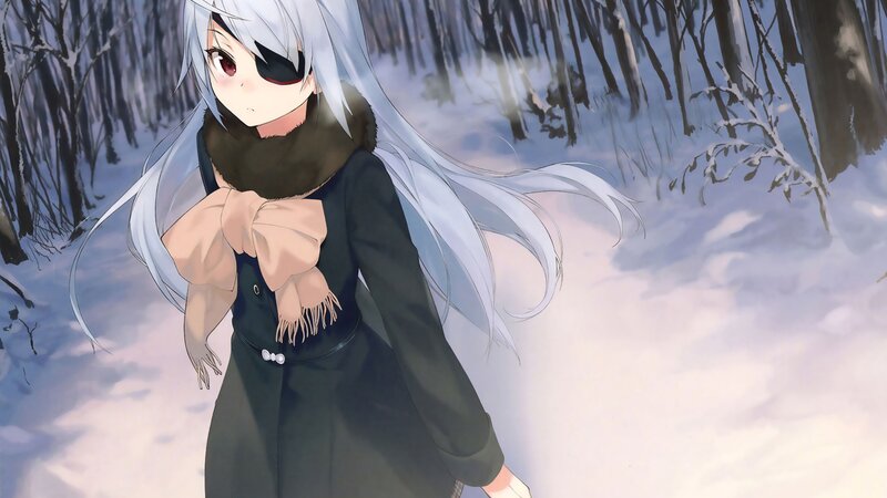 Silver-haired Girl in Snow — White, Cold