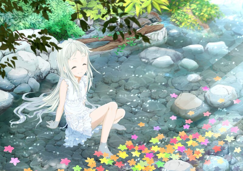 Silver-haired Girl in Stream