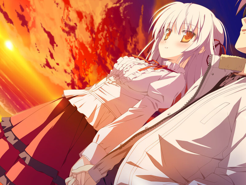 Silver-haired Girl in Sunset