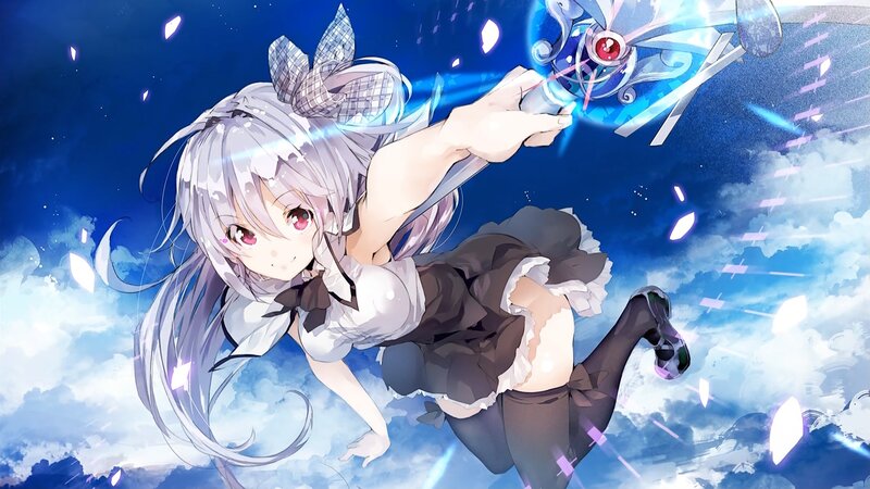 Silver-haired Girl in Uniform — Blue, Dynamic
