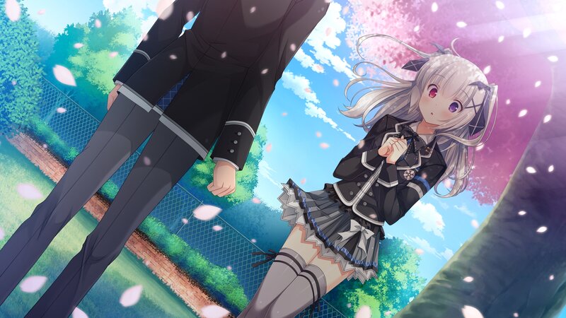 Silver-haired Girl in Uniform — Blue, Serene