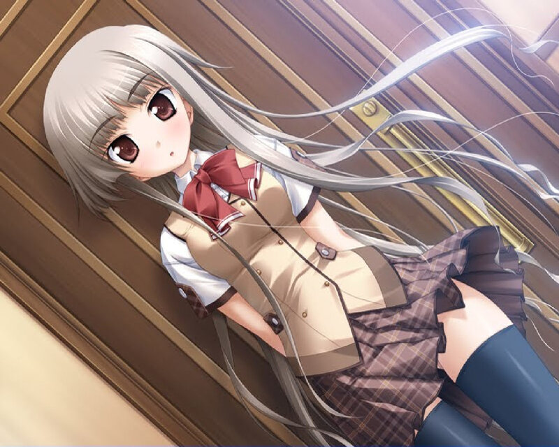 Silver-haired Girl in Uniform — Brown
