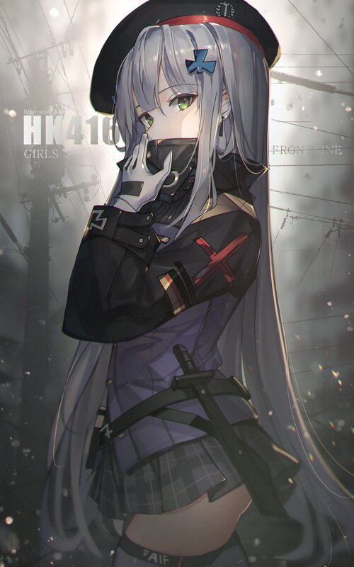 Silver-haired Girl in Uniform — Gray, Dramatic