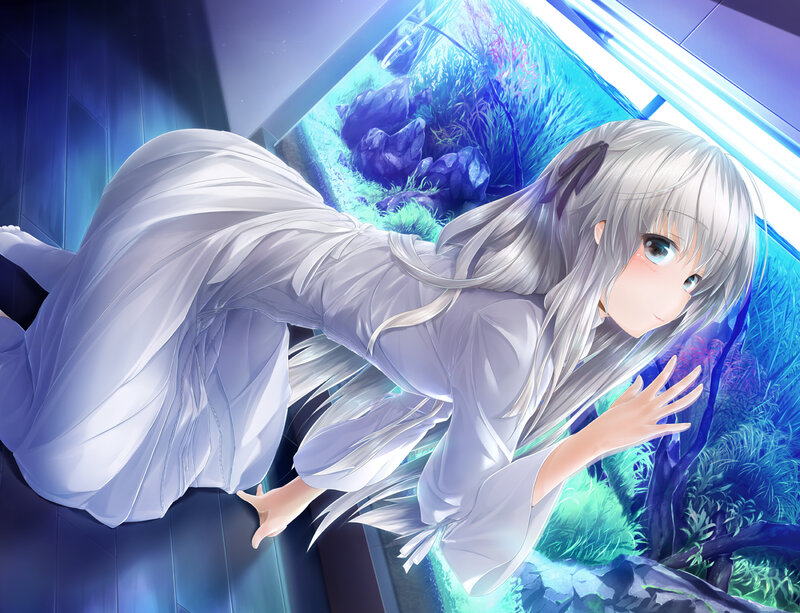 Silver-haired Girl in White